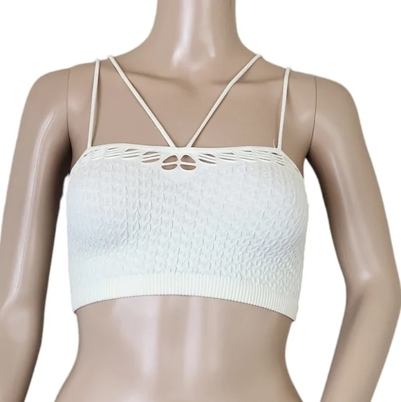 BKE Ricotta Cream Strappy Bralette - Picture 1 of 3